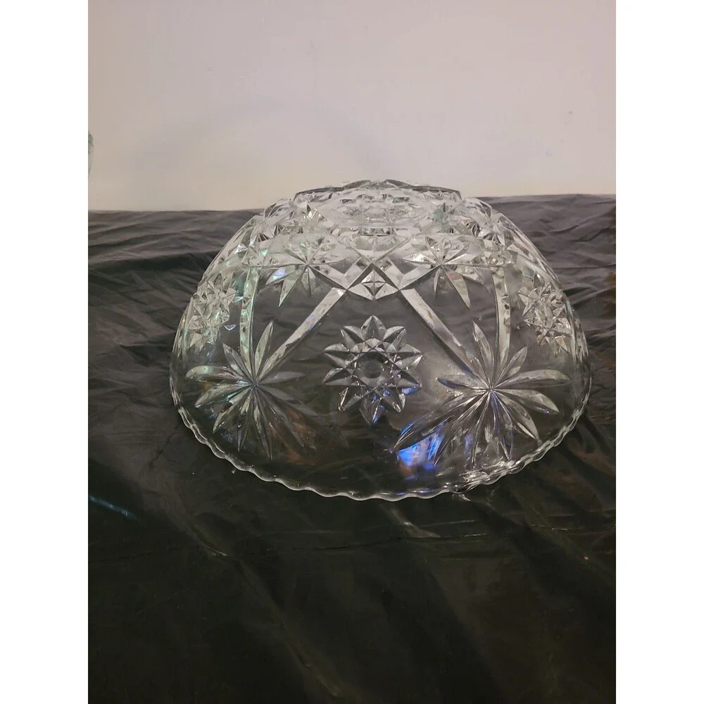 Vtg Anchor Hocking Star of David Serving Bowl 10 3/4